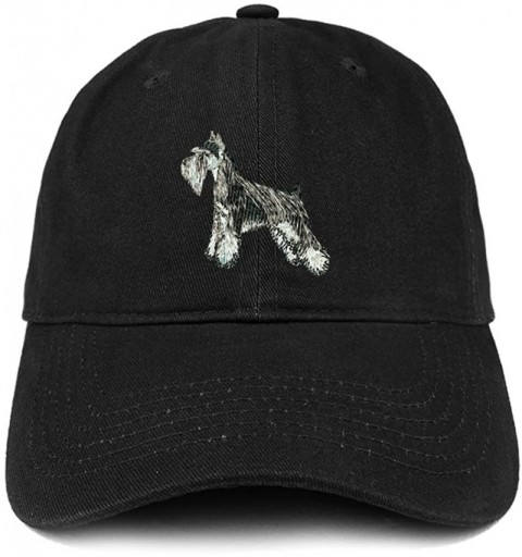 Baseball Caps Miniature Schnauzer Dog Embroidered Soft Cotton Dad Hat - Black - CK18G4ESGWZ $14.39