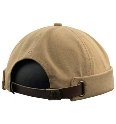 Skullies & Beanies Docker Leon Harbour Hat Watch Cap Breathable Mesh Design Retro Brimless Beanie Hat Unisex - Retro-khaki - ...
