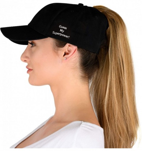Baseball Caps Ponytail Hat - Womens Ponytail Baseball Caps - Guess My Superpower? - CM18TA9DIZ4 $9.34