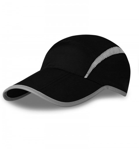 Baseball Caps Quick Dry Sun Hats UPF50+ Portable Sports Outdoor Baseball Cap with Foldable Long Bill - Black - C418DCSDAX8 $1...