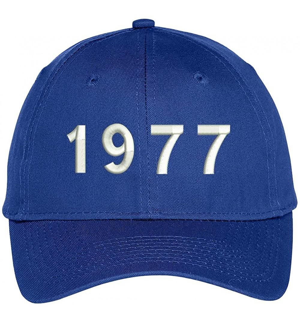 Baseball Caps 1977 Birth Year Embroidered Baseball Cap - Royal - CY12F1DZ18D $15.33