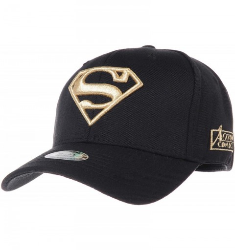Baseball Caps Superman Shield Embroidery Baseball Cap AC3260 - Gold - CO12GZ1LBRF $23.27