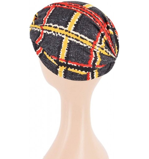 Skullies & Beanies Women Pleated Twist Turban African Printing India Chemo Cap Hairwrap Headwear - Black3 - CY18WWRH9US $8.00