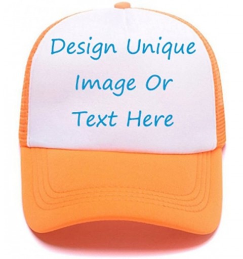Baseball Caps Customized Trucker Hat Personalized Baseball Cap Adjustable Snapback Men Women Sports Hat - Trucker Orange - CL...