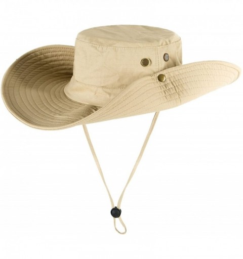 Sun Hats Choies Unisex Outdoor Waterproof Boonie Hat Sun Protection Wide Brim Breathable Fishing Sun Hat - Beige - CJ1804NS0Z...