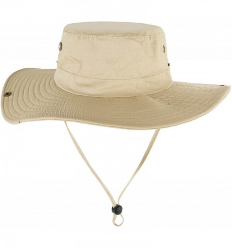 Sun Hats Choies Unisex Outdoor Waterproof Boonie Hat Sun Protection Wide Brim Breathable Fishing Sun Hat - Beige - CJ1804NS0Z...