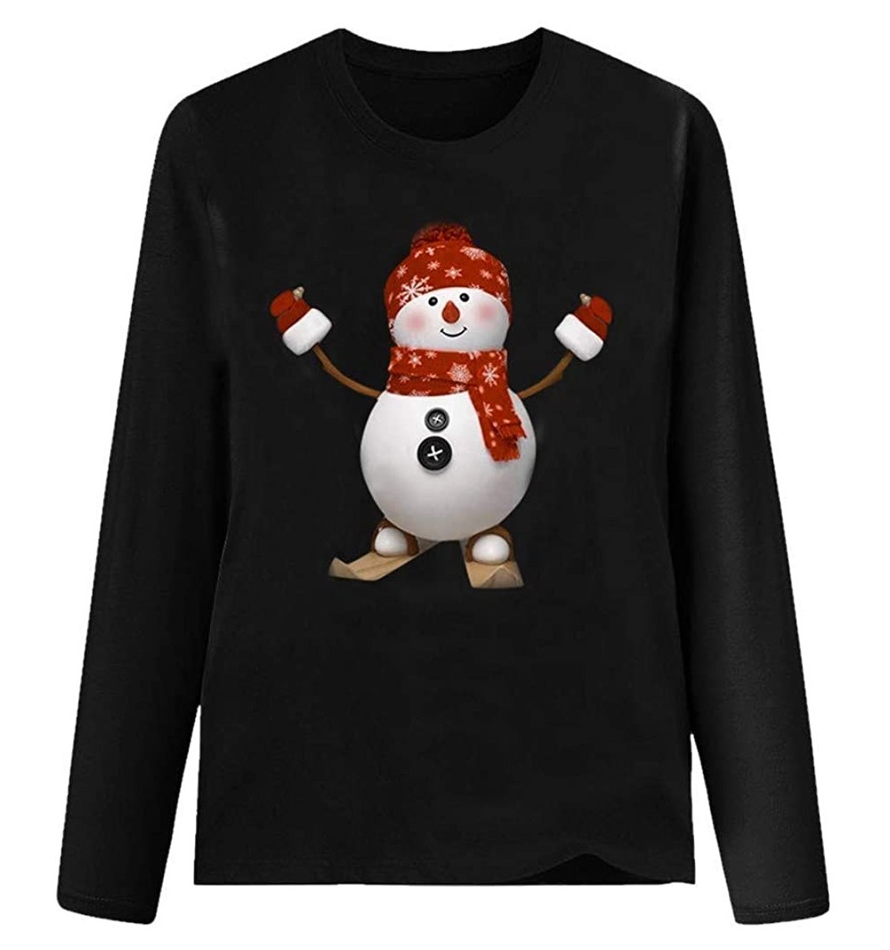 Visors Womens Christmas Snowman Pullover - B - C618AE7T4OK $10.19