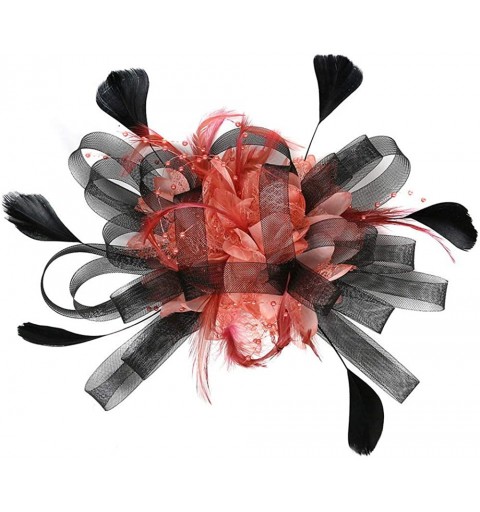 Headbands Fascinator Headpiece Headdress Headband - Red - CX18SLTQWMM $18.34