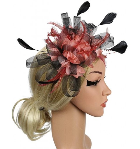 Headbands Fascinator Headpiece Headdress Headband - Red - CX18SLTQWMM $12.15