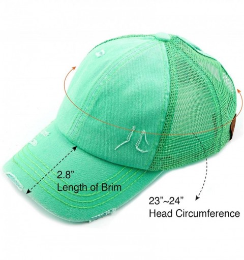Baseball Caps Exclusives Hatsandscarf Distressed Adjustable - Mint - CW18OXZ5UHD $14.75