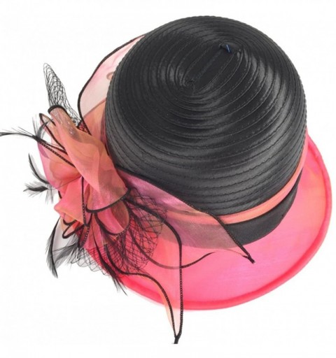 Bucket Hats Lady Church Derby Dress Cloche Hat Fascinator Floral Tea Party Wedding Bucket Hat S051 - S606-rose - CA18EYIDO8K ...