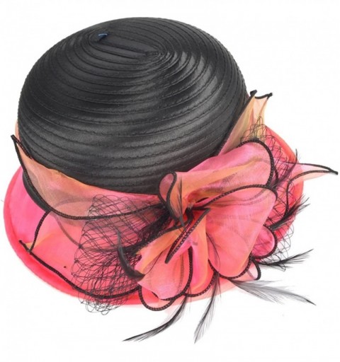 Bucket Hats Lady Church Derby Dress Cloche Hat Fascinator Floral Tea Party Wedding Bucket Hat S051 - S606-rose - CA18EYIDO8K ...