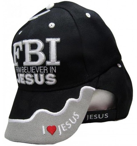 Skullies & Beanies FBI Firm Believer in Jesus Christ Christian Black Embroidered Cap Hat - CG187EL66MN $9.82