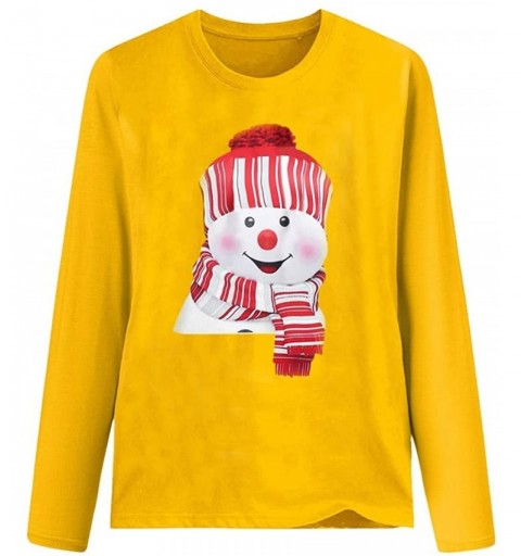 Skullies & Beanies Womens Christmas Snowman Pullover - R - CL18AE7SGQH $7.81