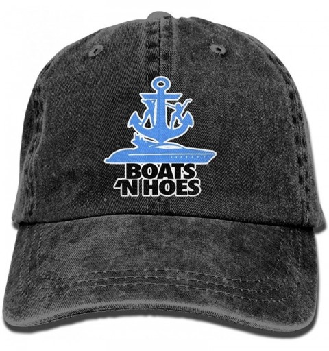 Skullies & Beanies Boats and Hoes Anchor Cool Unisex Washed Cap Adjustable Dad's Denim Stetson Hat - Black - C718E6TYMH4 $11.09