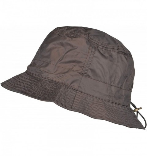 Bucket Hats Adjustable Waterproof Bucket Rain Hat in Nylon - 05-brown - CO11UYFM9EN $20.59