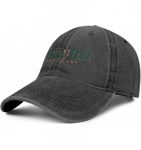 Baseball Caps Unisex Adjustable Buffalo-Trace-Whiskey-Logo-Symbol-Baseball Cap Cotton Flat Hat - Black-60 - CB18U620IIM $13.31