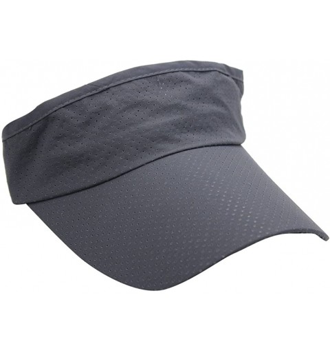 Visors Mens Summer Quick-Dry Run Long Brim Empty Top Baseball Tennis Sun Hat Cap Visor - Dark Gray - C518G30R556 $7.26