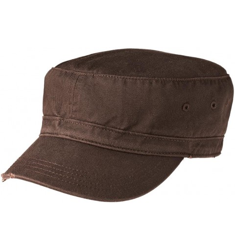 Baseball Caps Military Style Distressed Washed Cotton Cadet Army Caps - Chocolate Brown - C611Z33CG0D $19.60