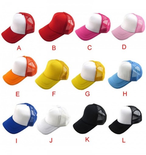 Baseball Caps Baseball Hat- 2017 Summer 12 Color Unisex Casual Hat Solid Baseball Cap Trucker Mesh Adjustable Hat - I - CK17X...