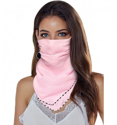 Balaclavas Seamless Unisex Floral Face Bandanas for Dust- Festivals- Outdoors- Sports Men Face Scarf - Pure-pink - CR1982H06Z...