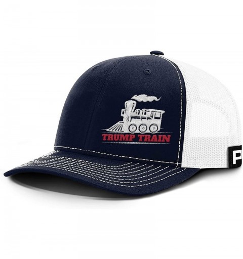 Baseball Caps Trump Train Hat with Mesh Back - Navy Front / White Mesh - CL192UC049X $32.16