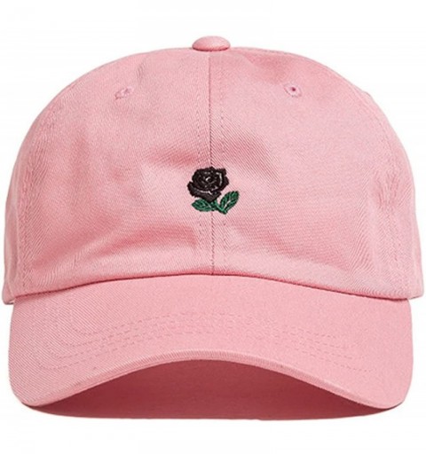 Baseball Caps Unisex Men Women Rose Embroidered Baseball Caps Golf Snapback Hip-hop Hat Adjustable - Pink - C9184QXWLHY $19.01