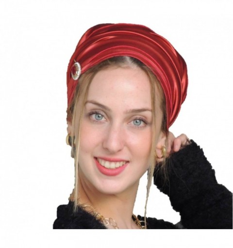 Headbands Tichel Full Hair Covering Snoods Lovely Stretched Turban One Size (Red) - Red - CN12E9O1FTT $86.38