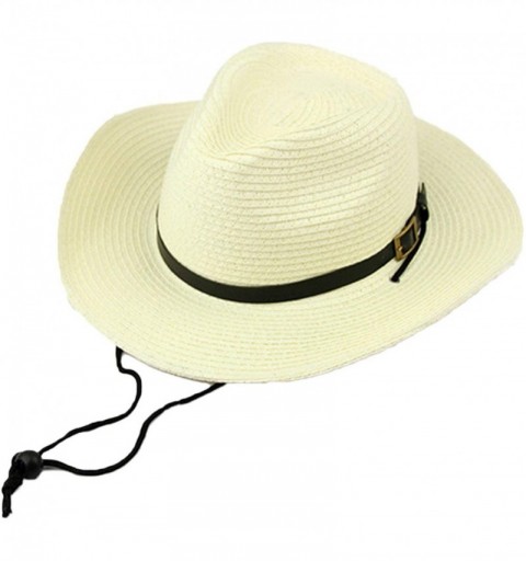 Sun Hats Women's Wide Brim Floppy Summer Sun Hat UPF 50+ Beach Staw Hat - Off White - CB18RHW8NDM $17.95