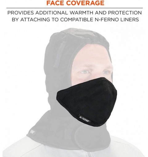 Balaclavas Attachable Mouthpiece for N-Ferno Winter Hard Hat Liners- N-Ferno 6870- Black- Universal - Mask - CU1170C2JUH $6.82
