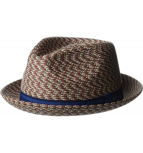 Fedoras Men's Mannes Braided Fedora Trilby Hat - Cranberry Multi - CT186HRKARY $49.24