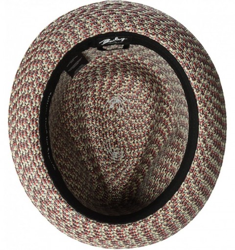 Fedoras Men's Mannes Braided Fedora Trilby Hat - Cranberry Multi - CT186HRKARY $49.24