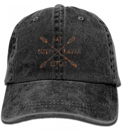 Baseball Caps Eat Sleep River Kayak Adult Sport Adjustable Baseball Cap Cowboy Hat - Black - CJ189ZLH07H $7.83