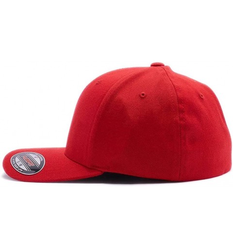 Skullies & Beanies Make Your Text Great Again. Embroidered. 6277 Wooly Combed Twill Flexfit Cap - Red - CP1805EHCZK $28.39