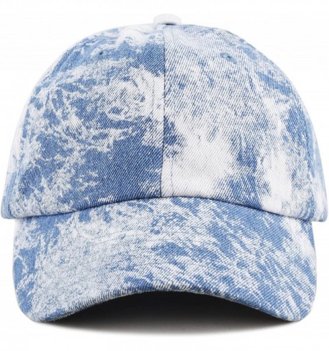 Baseball Caps Unisex 100% Cotton Tie Dye Low Profile Washed Baseball Cap - Light Denim - CO18E4D535G $12.18