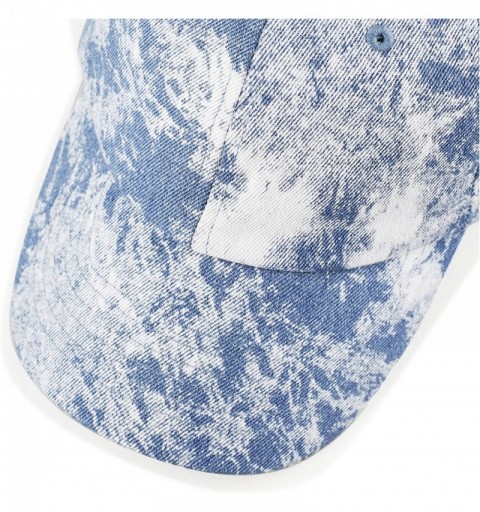 Baseball Caps Unisex 100% Cotton Tie Dye Low Profile Washed Baseball Cap - Light Denim - CO18E4D535G $12.18