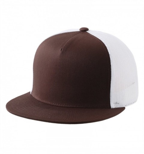 Baseball Caps 2040USA Yupoong Classic Two Tone Trucker Snapback Hat - 6006 (One Size- Brown/White) - CR11LMLW9Q1 $7.39