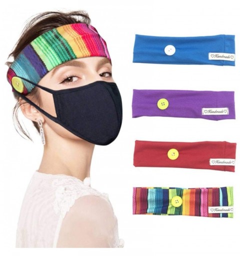 Headbands Heandbands Buttons Headwrap Protection Healthcare - Set1-4 headbands+2 masks - C7197XLZNAW $34.58