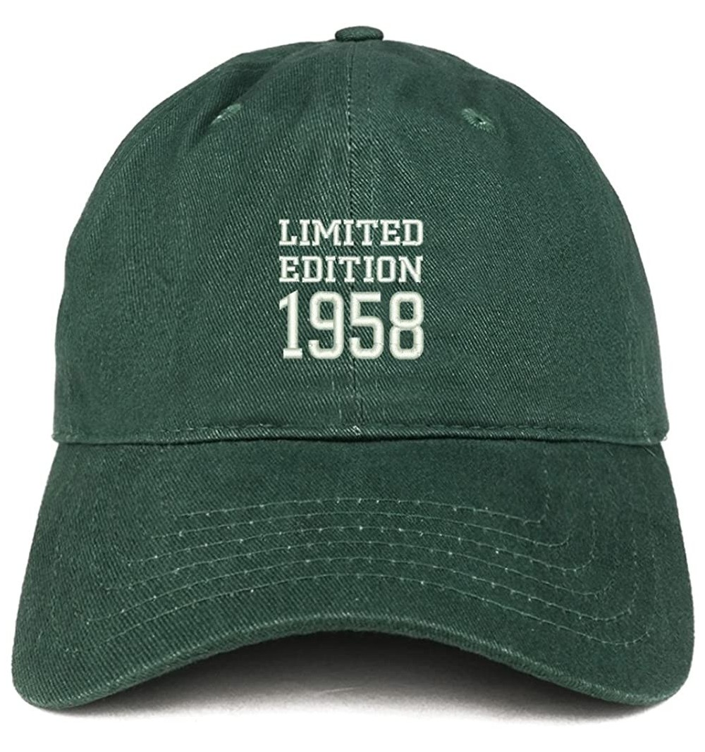 Baseball Caps Limited Edition 1958 Embroidered Birthday Gift Brushed Cotton Cap - Hunter - C218D9NX23Y $21.42