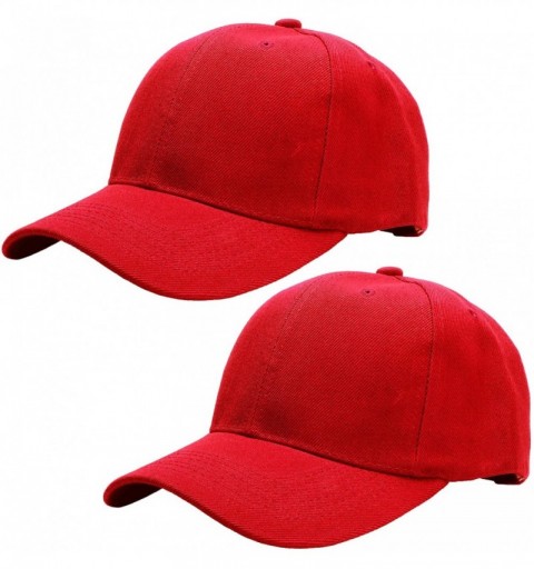 Baseball Caps Baseball Dad Cap Adjustable Size Perfect for Running Workouts and Outdoor Activities - 2pcs Red & Red - CF185DN...