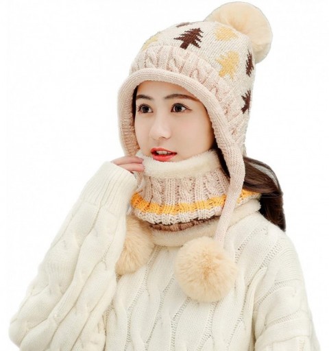 Skullies & Beanies Winter Knitted Earflap Outdoor Snowboard - Beige - C718A9DRLDA $14.43