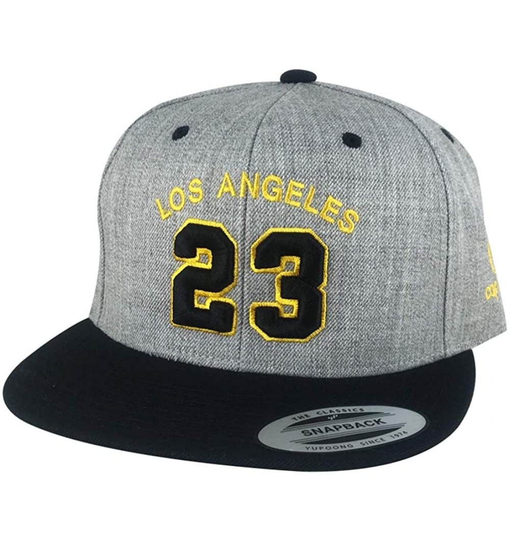 Baseball Caps Los Angeles Player LAbron 23 Snapback Cap Custom Embroidery Baseball Hat - Heather Grey / Black / Gold / Black ...