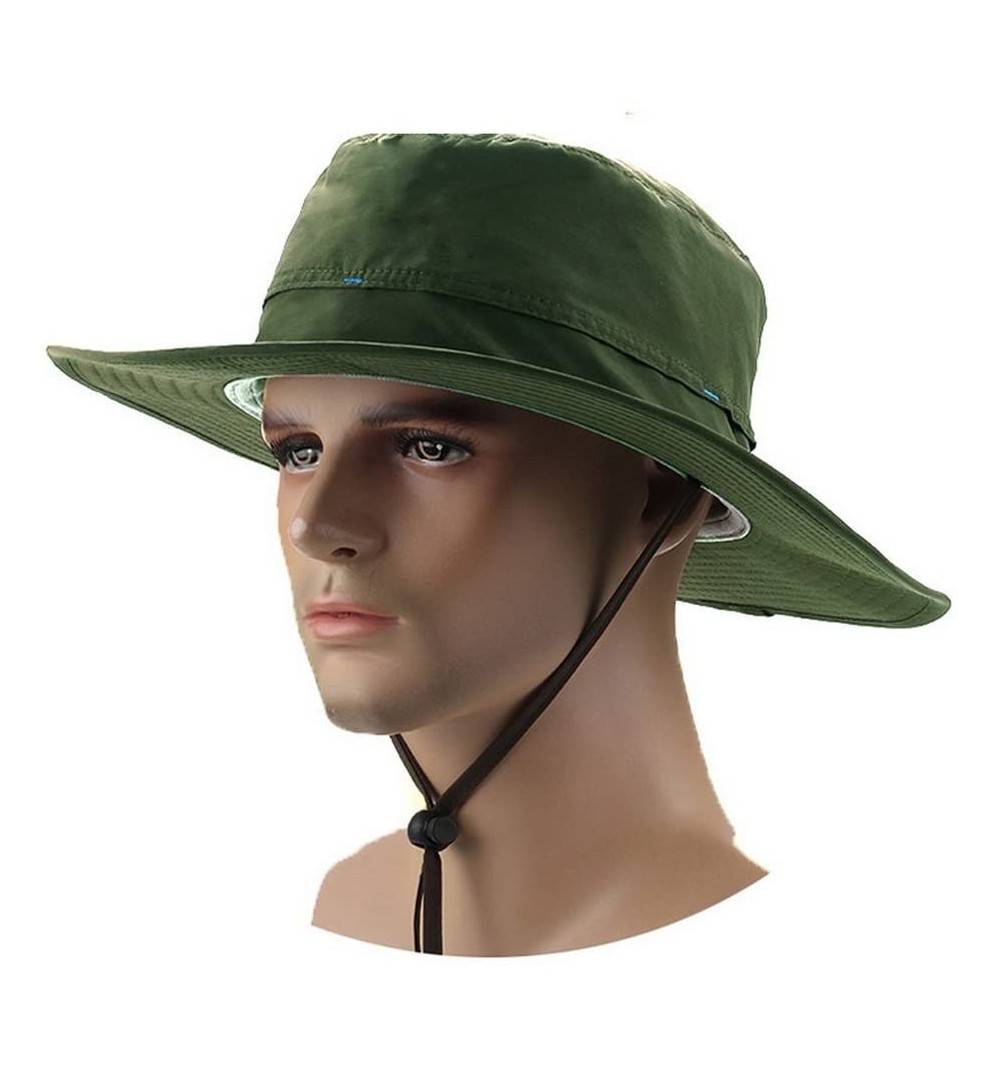 Sun Hats Crazy Cart Mens Womens Wide Brim Caps Quick-Dry UPF50+ - Af-green - CV18DWD6T22 $13.58