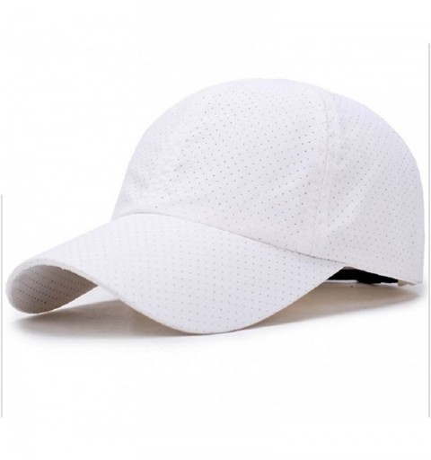 Baseball Caps Quick Dry Sports Hat Lightweight Pinhole Breathable Soft Outdoor Running Cap - White - C218EM07IHI $8.69
