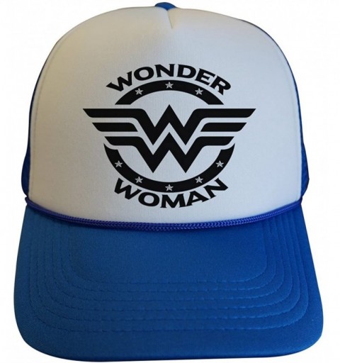 Baseball Caps Cute Girl Power Trucker Hats Wonder Woman - Royaltee Shirts Hat Collection - Blue - CR186YTK66R $19.82