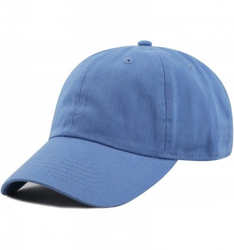 Baseball Caps Unisex Blank Washed Low Profile Cotton & Denim & Tie Dye Dad Hat Baseball Cap - Sky Blue - CL12FT9X9LF $11.55