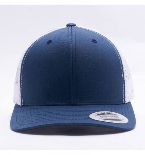 Baseball Caps Yupoong Classic 6606- 6606T- 6606W- Retro Trucker Hats- Mesh Back Baseball Caps - Navy/White - C8183G9LLKD $11.93