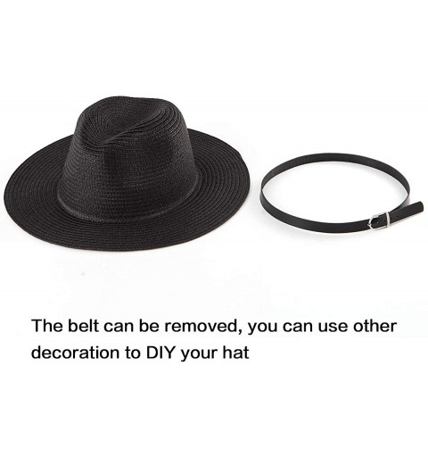 Fedoras Belt Fedora Hats for Women - Men Straw or Felt Hat Wide Brim Hat Women Sun Hat - C418DC52XNM $14.86