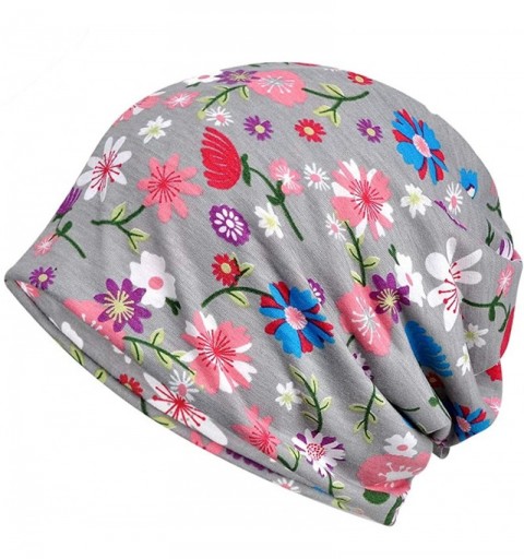 Skullies & Beanies Womens Slouchy Beanie Infinity Scarf Sleep Cap Hat for Hair Loss Cancer Chemo - 2 Pack Gesang Flower - CY1...