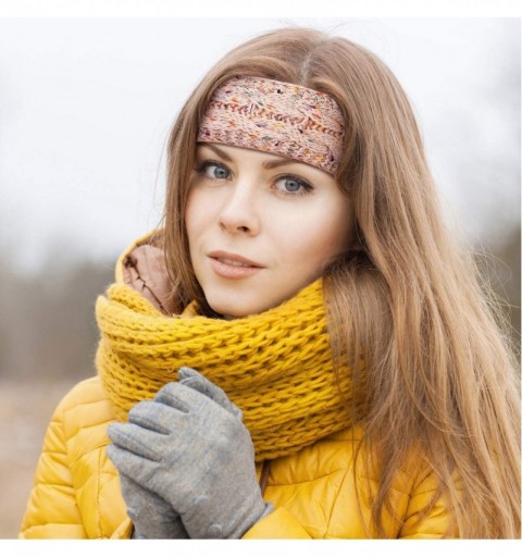 Cold Weather Headbands 6 Pieces Winter Cable Knit Headband Fleece Lined Winter Ear Warmer Headband Wrap (Vintage Colors) - CA...